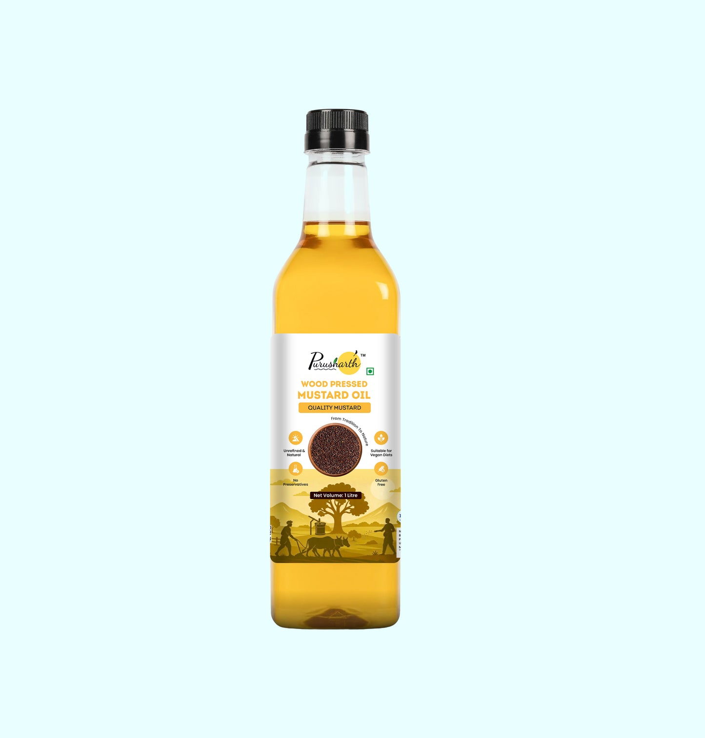 Wood Pressed Mustard Oil(Yellow)